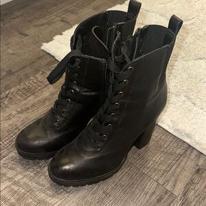 Steve Madden Black Lace-Up Booties